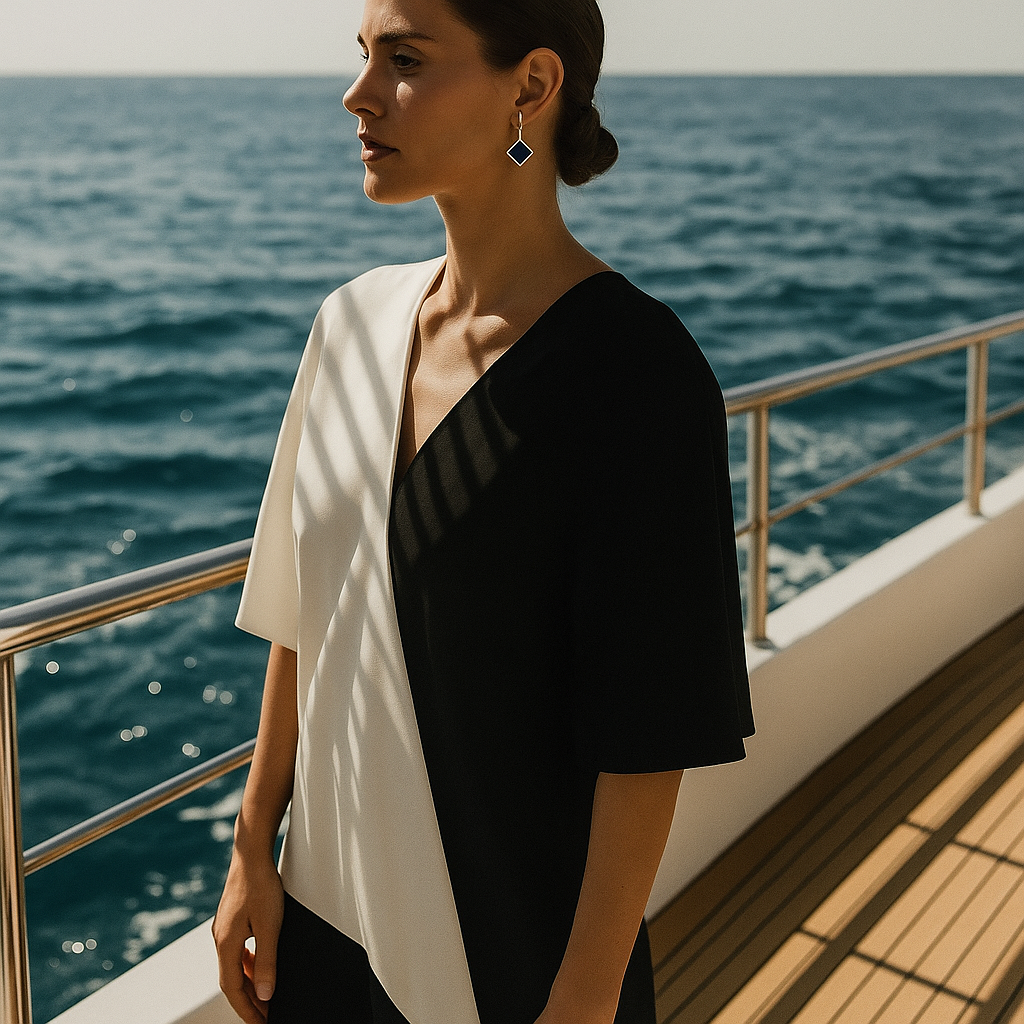 Velora | Náušnice se čtvercovými černými drahokamy