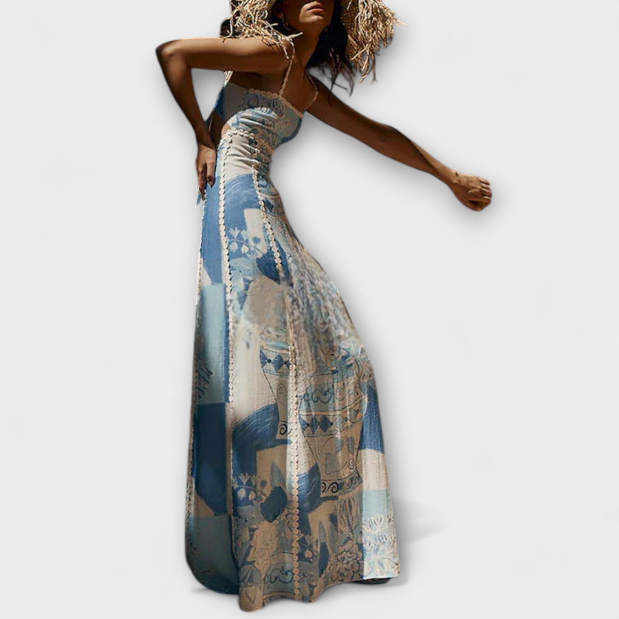 Velora | Maxišaty z lněné směsi s potiskem