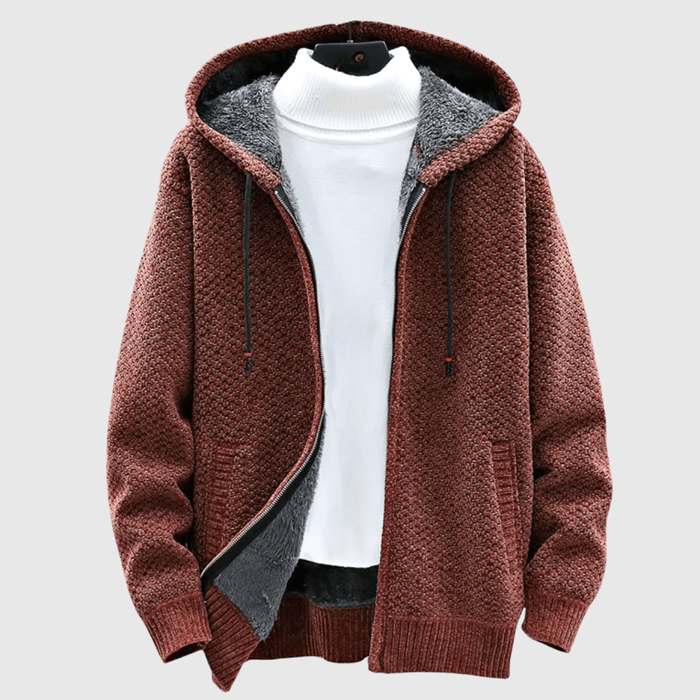 Velora | Pletený kabát s kapucí