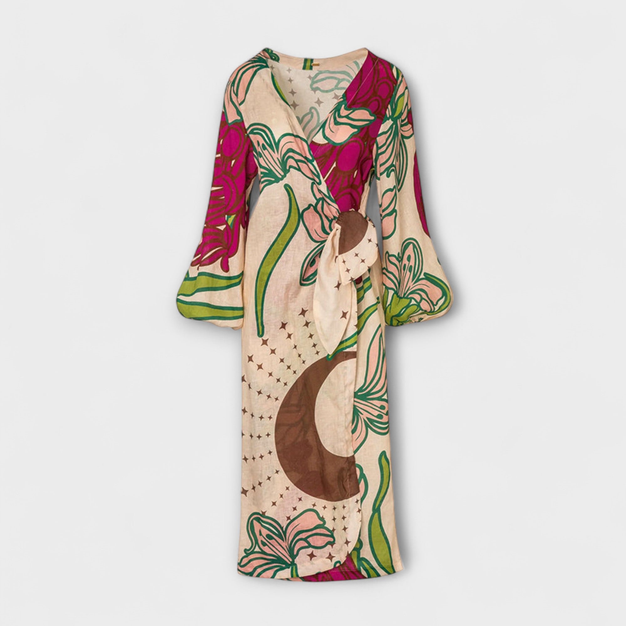 Velora | Dovolená maxi tunika se zavazováním v pase