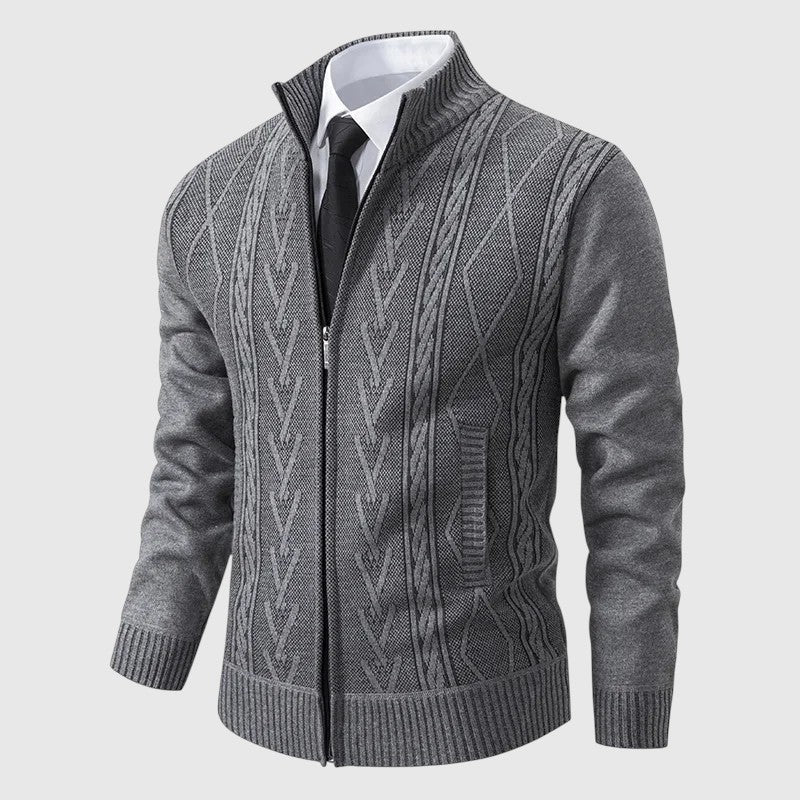 Velora | Pletený svetr na zip s vysokým límcem