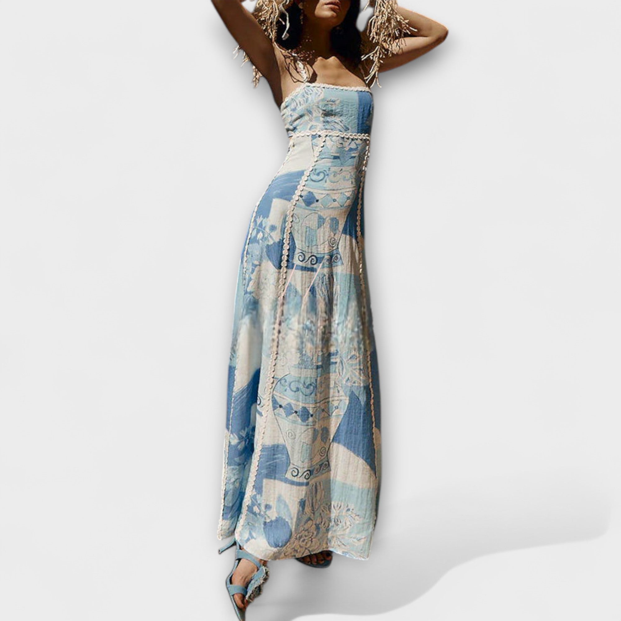 Velora | Maxišaty z lněné směsi s potiskem