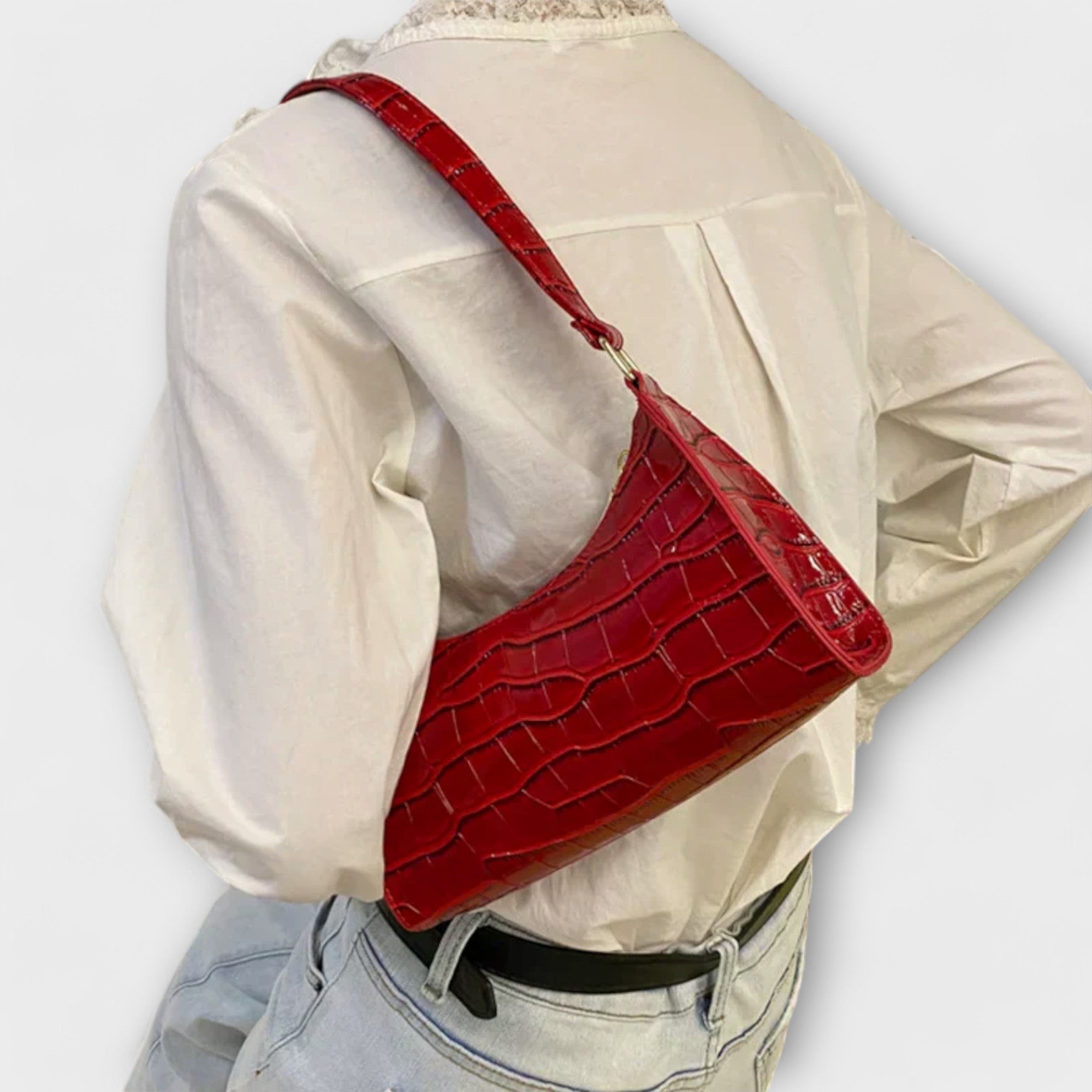 Velora | Lesklá kožená taška přes rameno