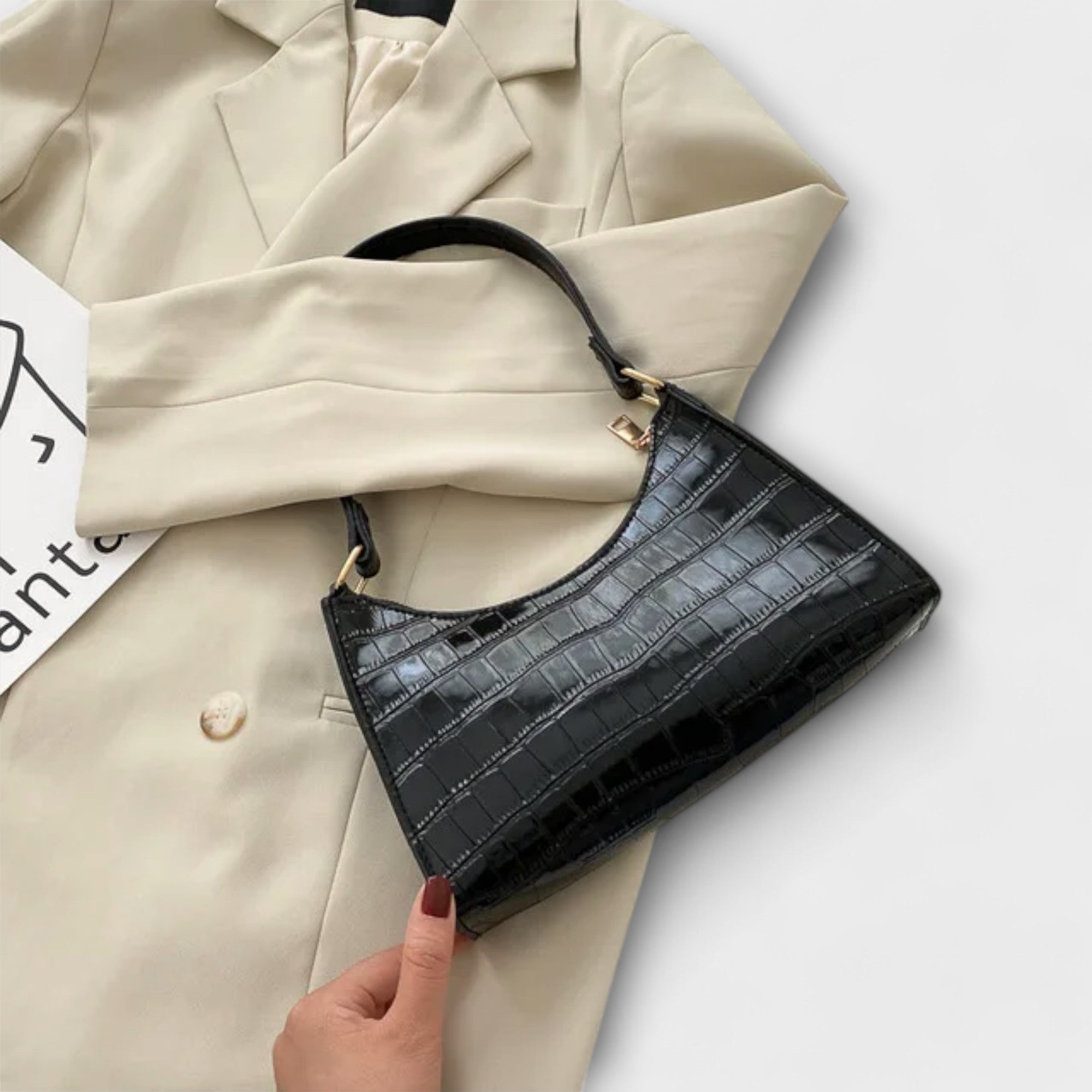 Velora | Lesklá kožená taška přes rameno