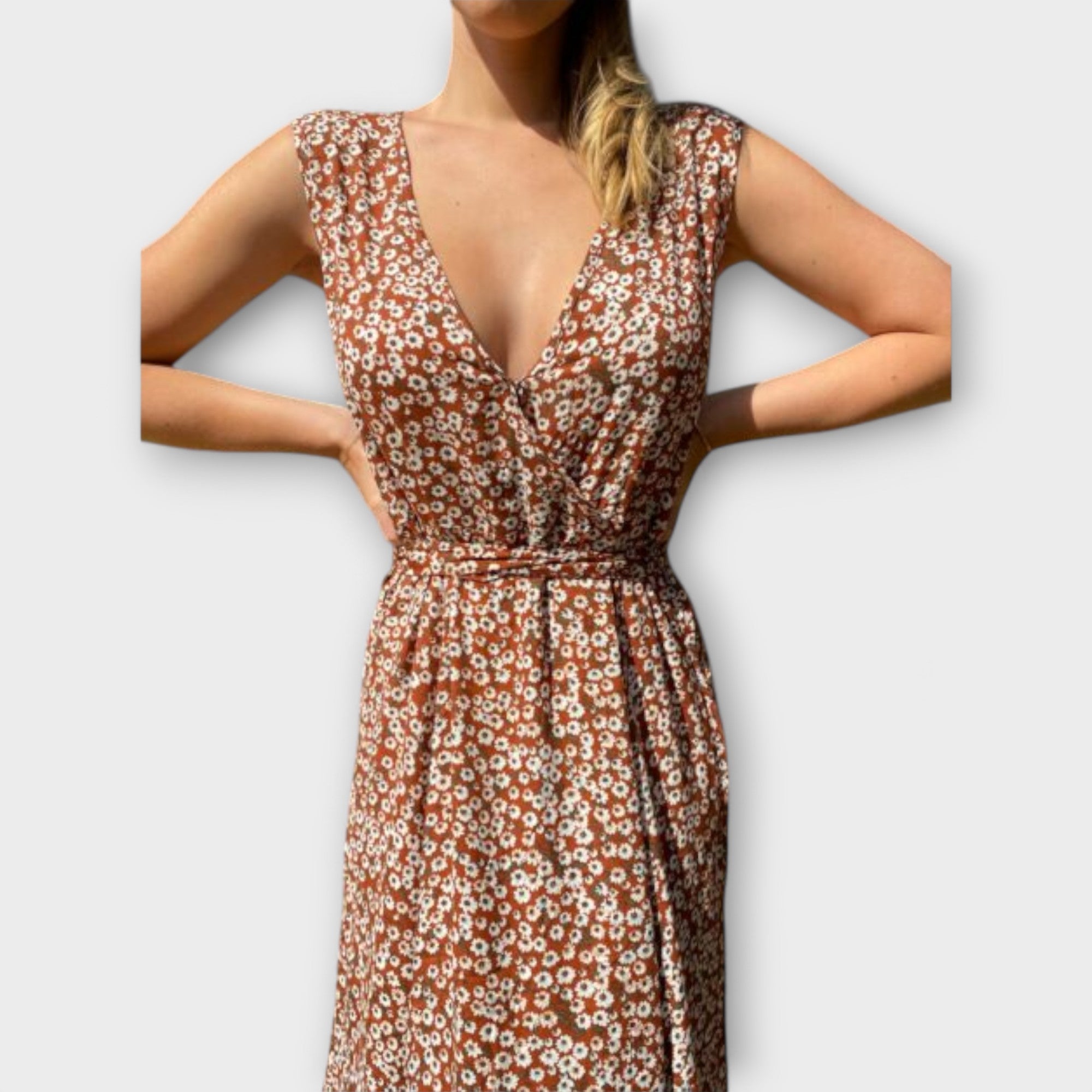 Velora | Letní boho maxi šaty bez rukávů s květinovým vzorem