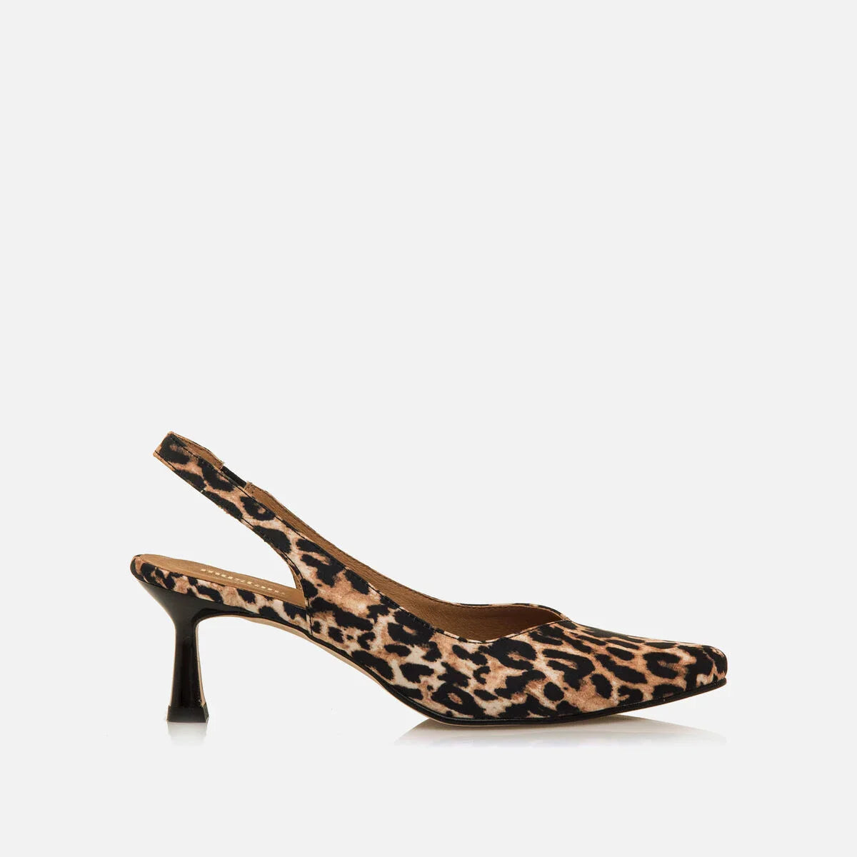 Velora | Khaki stiletto podpatky s leopardím potiskem a špičatou špičkou