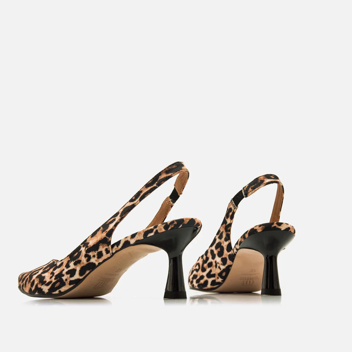 Velora | Khaki stiletto podpatky s leopardím potiskem a špičatou špičkou