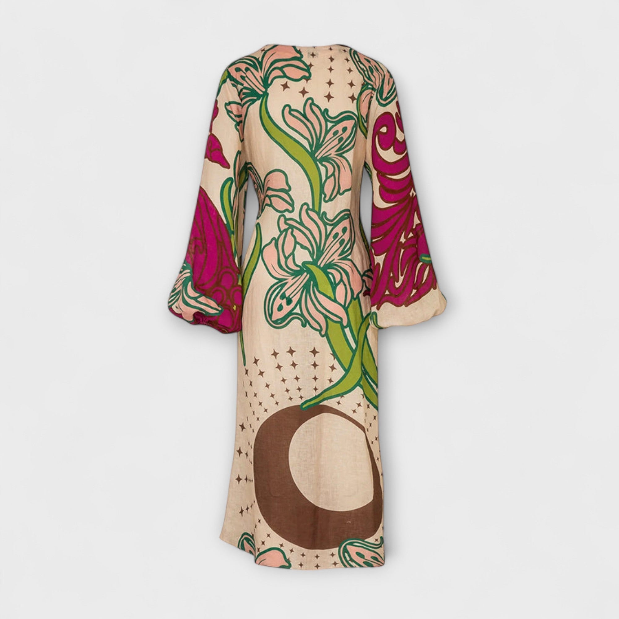 Velora | Dovolená maxi tunika se zavazováním v pase