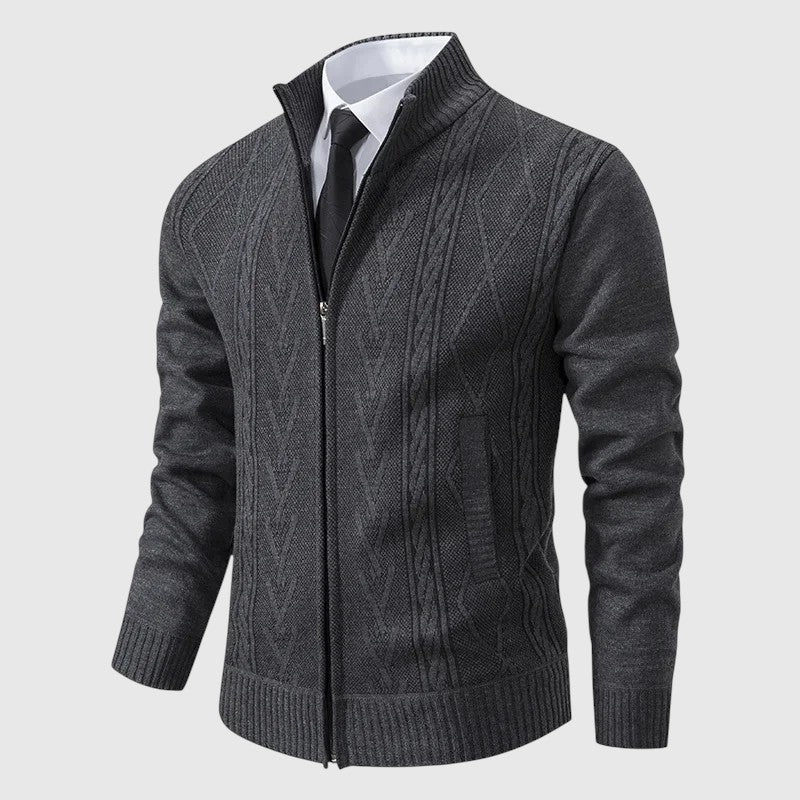 Velora | Pletený svetr na zip s vysokým límcem