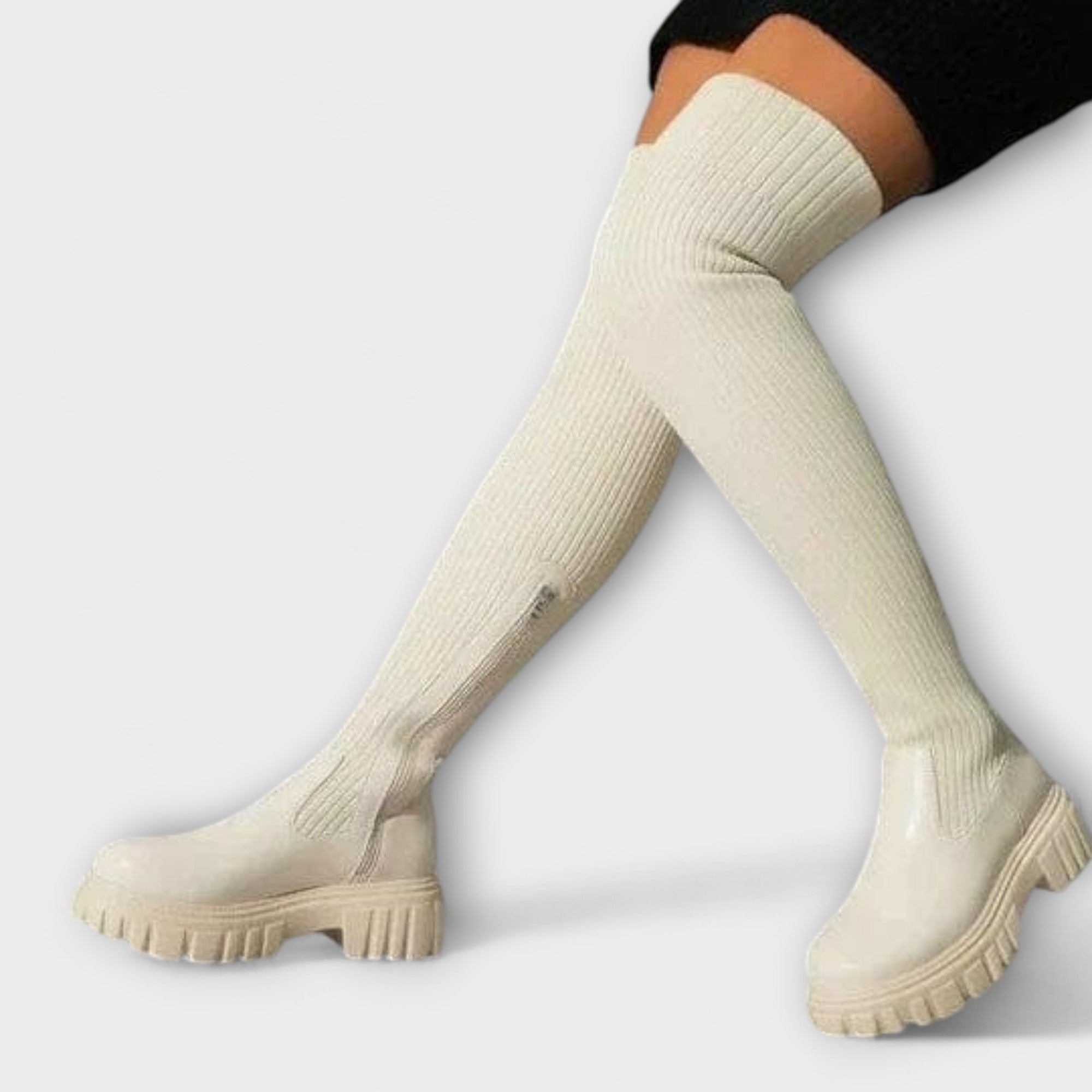 Velora | Overknee boty s robustní podrážkou