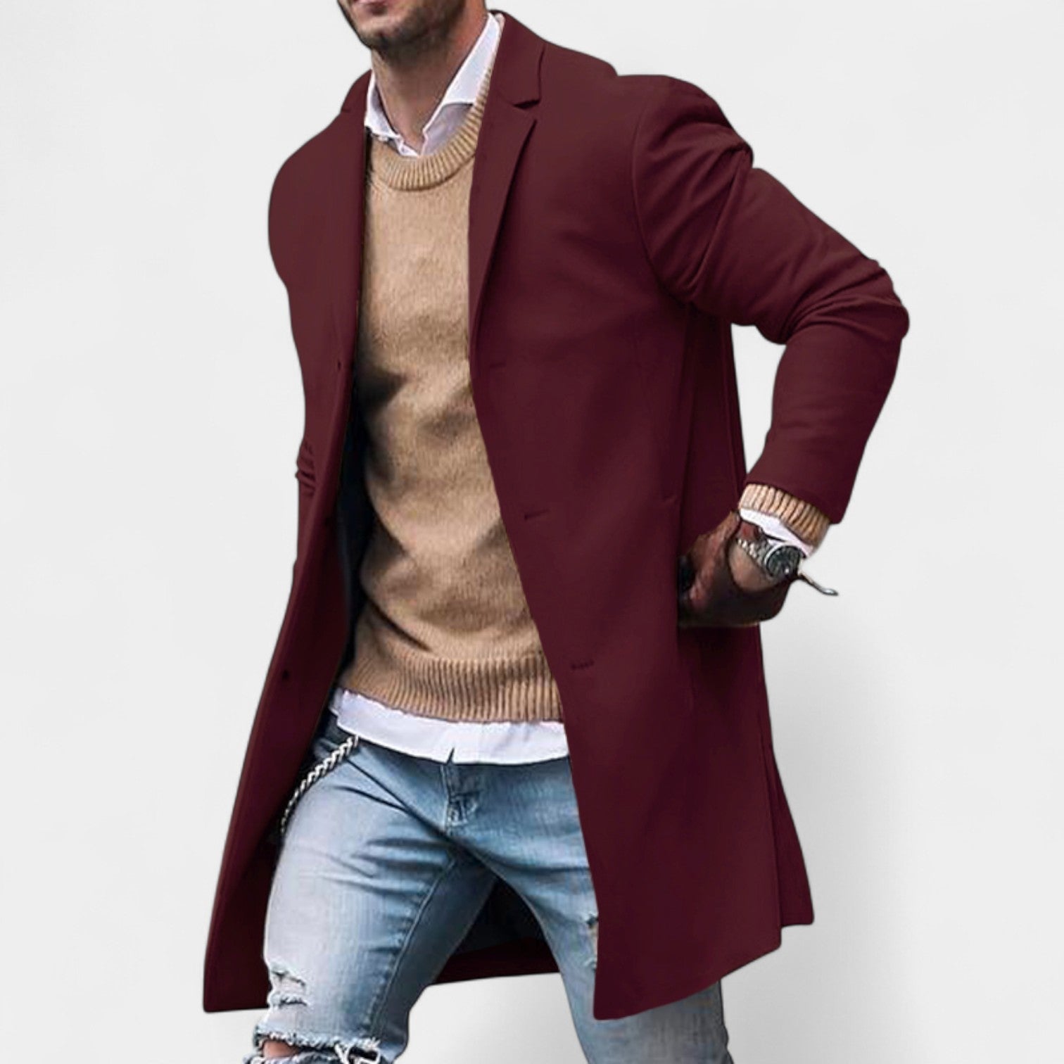 Velora | Elegantní pánský kabát s klopou