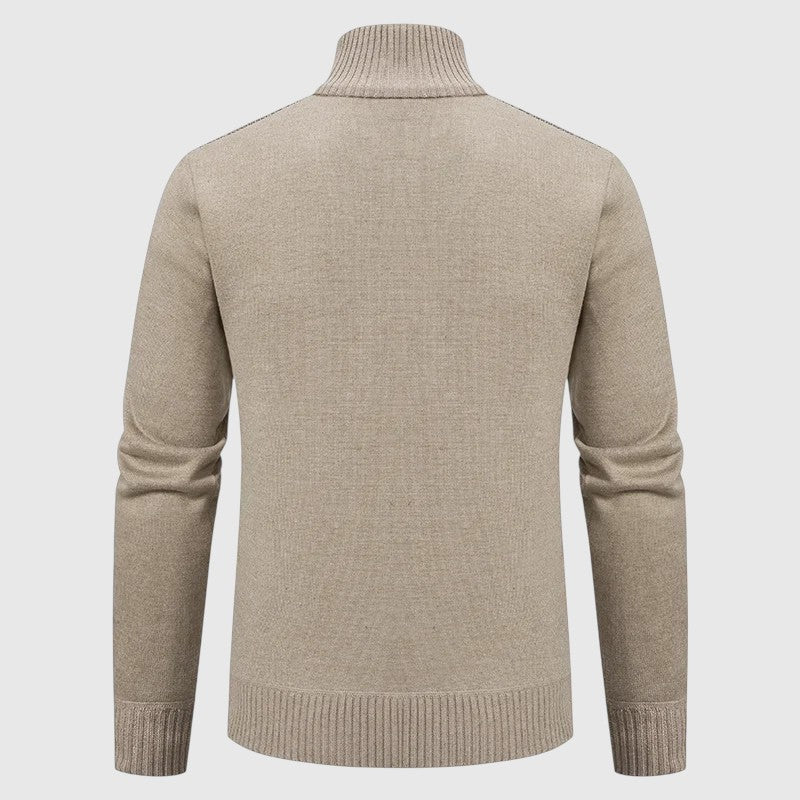 Velora | Pletený svetr na zip s vysokým límcem