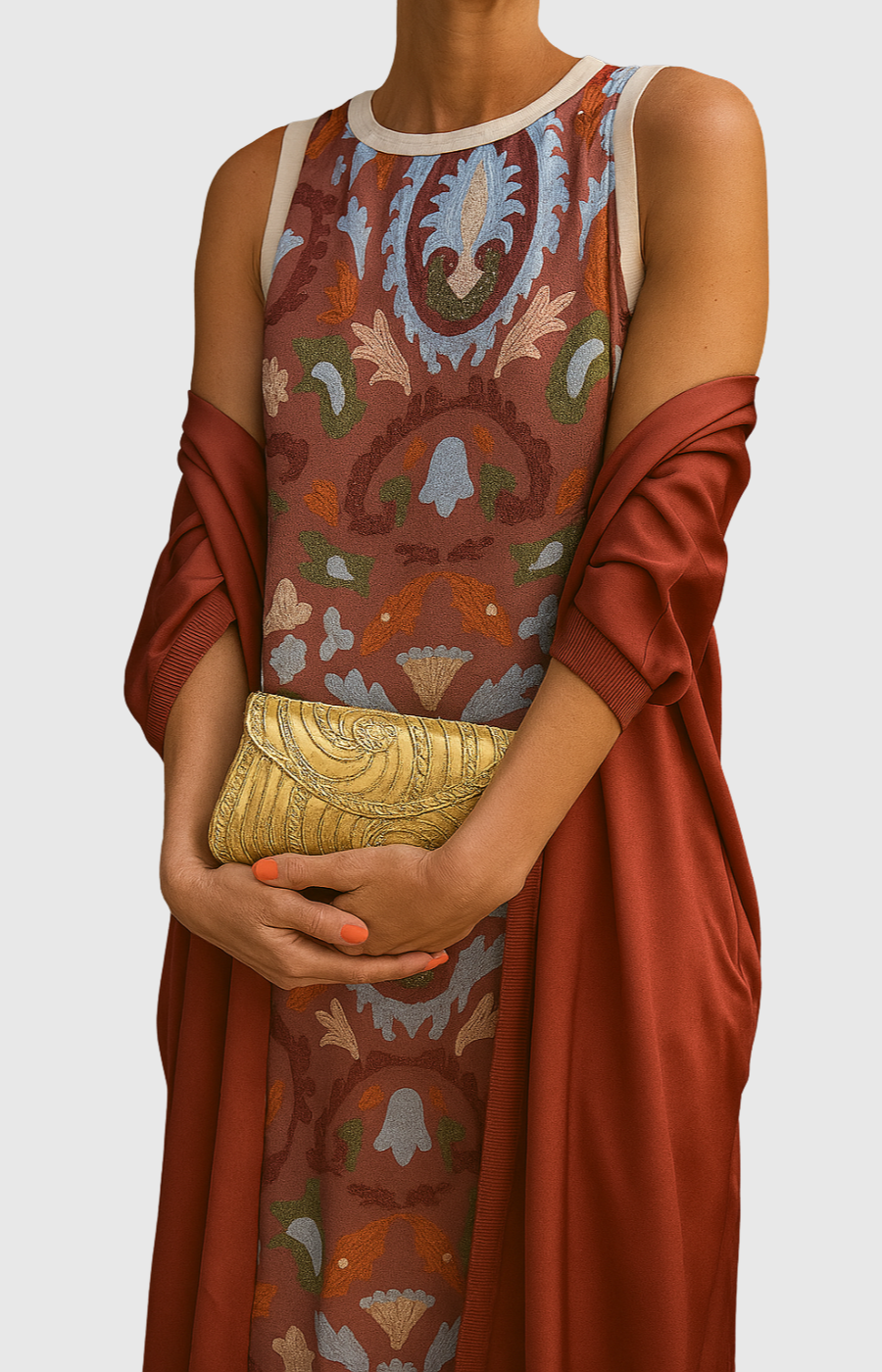 VELORA | Elegantní Dlouhé Šaty s Ladící Štolou pro Výjimečné Příležitosti