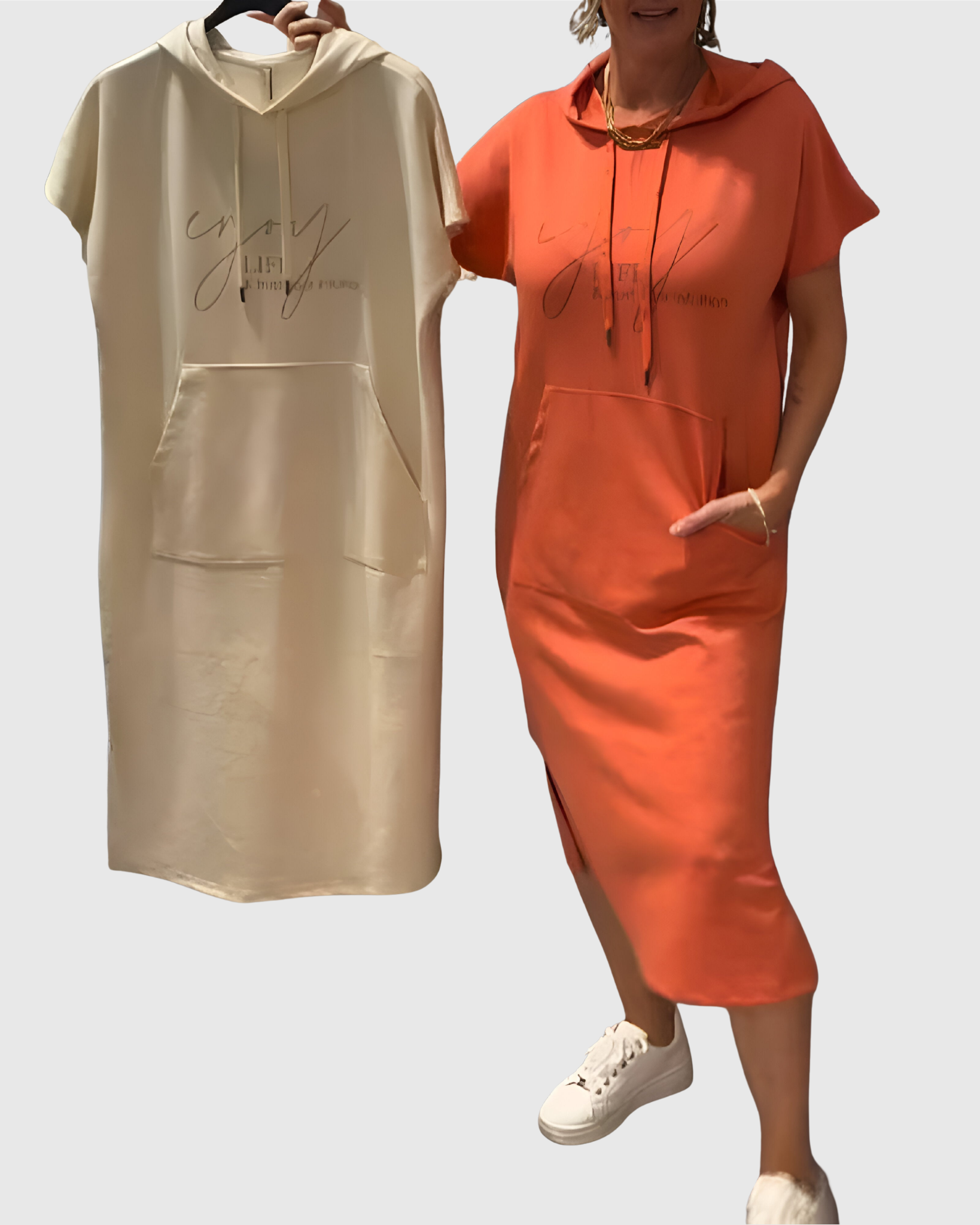 Velora | Volné šaty s kapucí a ženským střihem