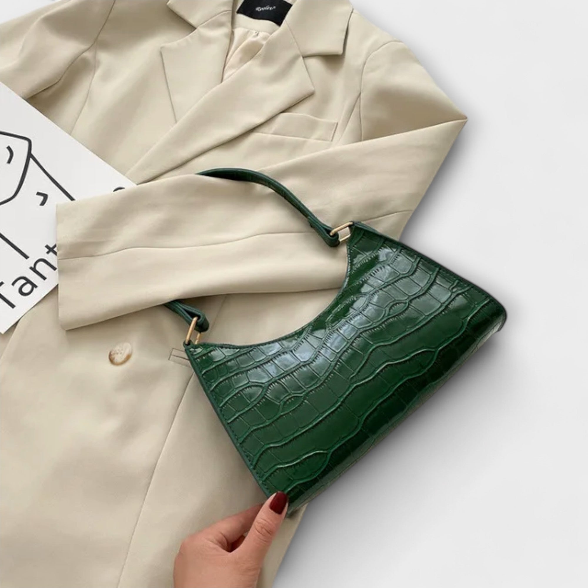 Velora | Lesklá kožená taška přes rameno