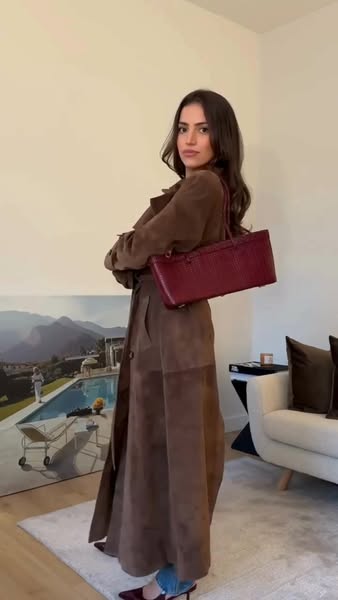 Velora Elegantní trenčkot z jemné kůže