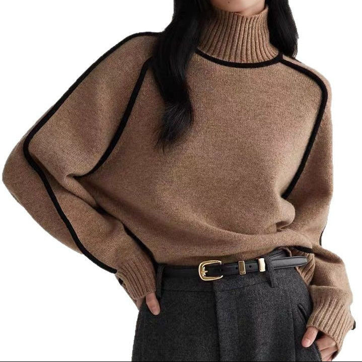 Velora | Dámský rolák s kontrastními liniemi