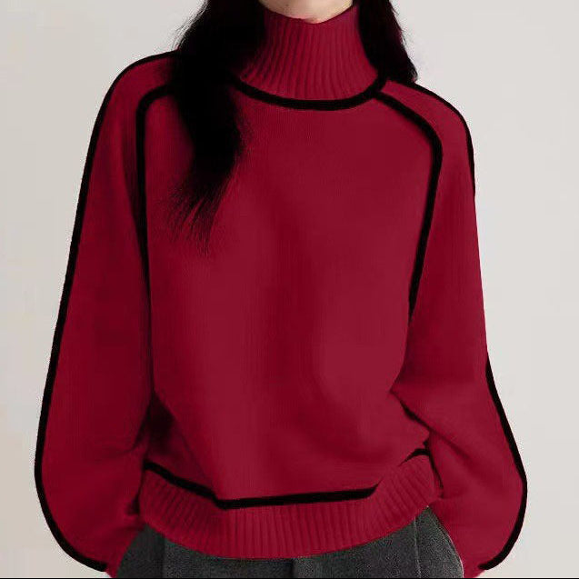 Velora | Dámský rolák s kontrastními liniemi