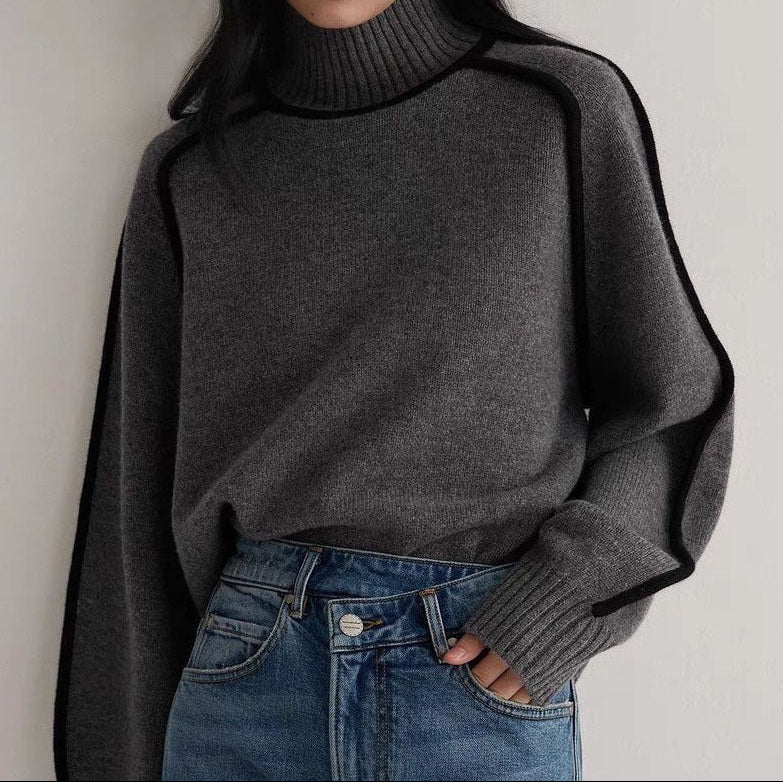 Velora | Dámský rolák s kontrastními liniemi