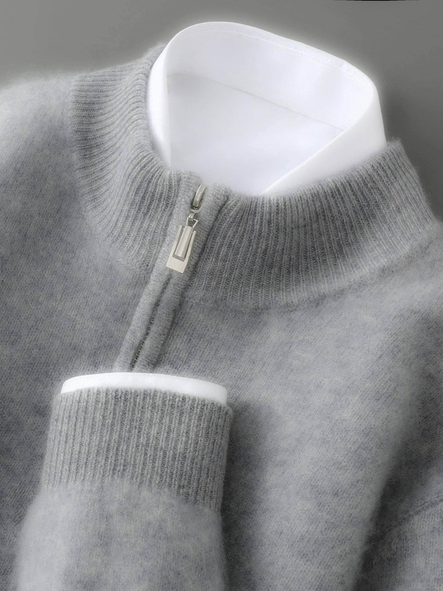 Velora | Prémiový pánský vlněný svetr s polovičním zipem