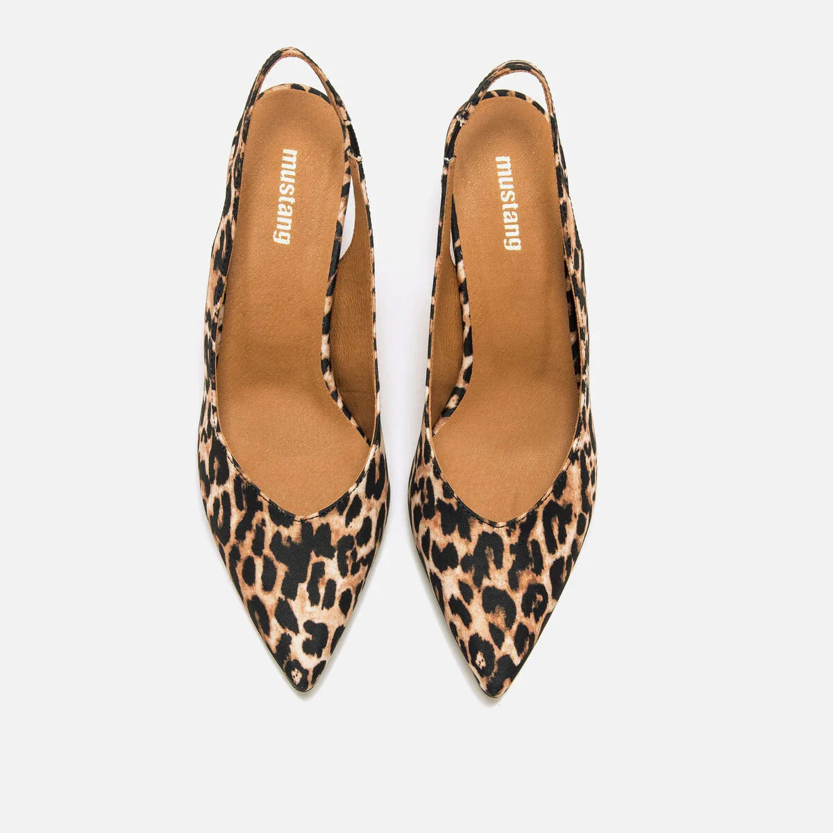 Velora | Khaki stiletto podpatky s leopardím potiskem a špičatou špičkou